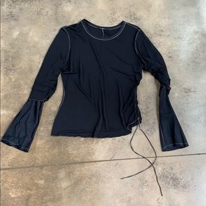 Rozae Nichols Shirred Top Viscose Linen Sleeves